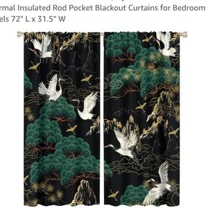 Japanese Swan Curtains